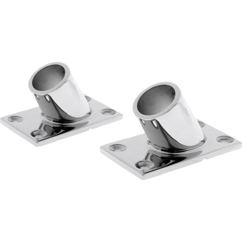 2xHand Rail Fitting 60 Degree 1"+7/8'' Square Base -Durable Stainless Steel