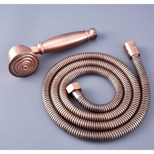 Red Copper Antique Telephone Hand Held Shower Head & 1.5 m Hose Water Saving Handheld Sprayer Shower Set Nhh127