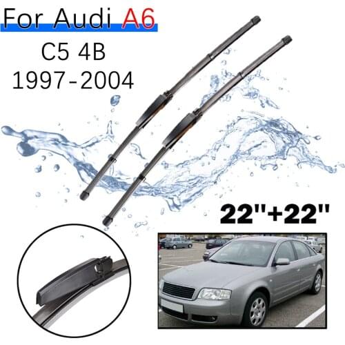 LHD Front Wiper Blades For Audi A6 C5 4B 1997 - 2004 Windshield Windscreen Front Window 22"+22" / 22"+21"
