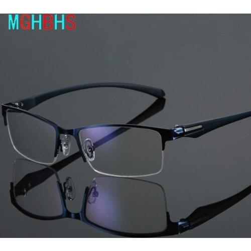 Blue Light Proof Radiating Glasses For Business Men And Metal Half Frame Reading Glasses For Women