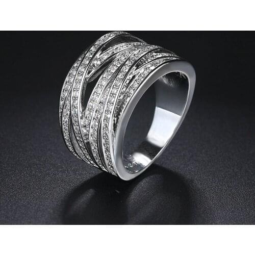 Vintage Creative Trend Zircon Poly-Ring Vintage Ring High-end Fashion Multilevel Design Ring for Women Trendy Jewelry Rings