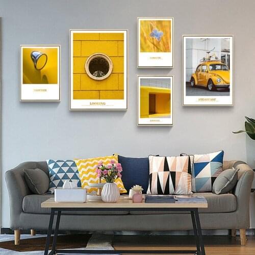 Yellow Art Photography Landscape Picture Home Decor Wall Art Nordic Canvas Painting Quote Posters and Prints for Living Room