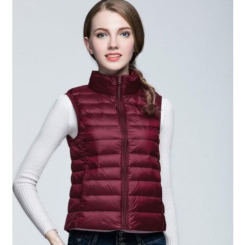 Winter Coat Women 90% White Duck Down Vest Womens Ultra Light Duck Down Vest Jacket Autumn Winter Sleeveless Coats YQ383