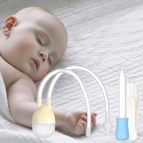1Pcs Infant Supplies Portable Anti-backflow Silicone Inhaler Nasal Aspirator U-shaped Baby Nose Clean