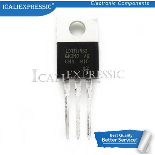 10PCS LD1117AV33 LD1117V33 LD1117 LDO Voltage Regulators 3.3V 0.8A Positive new original TO-220 In Stock