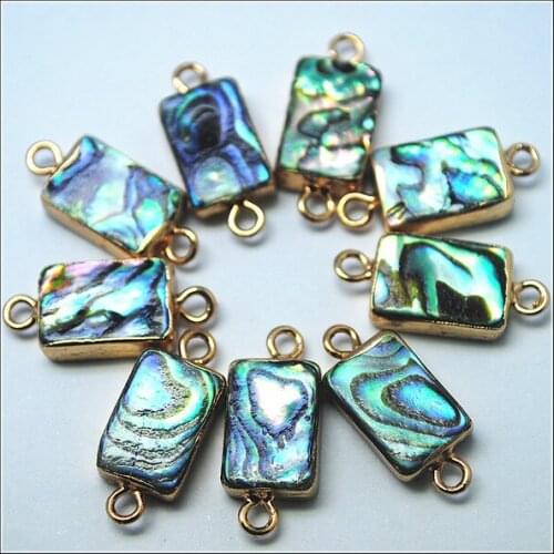 10pcs natural abalone shell connectors for charms bracelet or necklace designs seawater shell top quality of top quality
