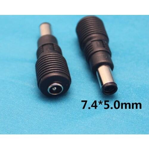 10pcs DC 7.4*5.0mm Power Supply Connector Plug 5.5*2.1mm Turn to 7.4x5.0mm 7.4mm Male Conversion Head Adapter