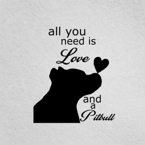 15*13cm All You Need is Love and a Pit bull Sticker Car Accessories Vinyl Car Window Laptop Decal