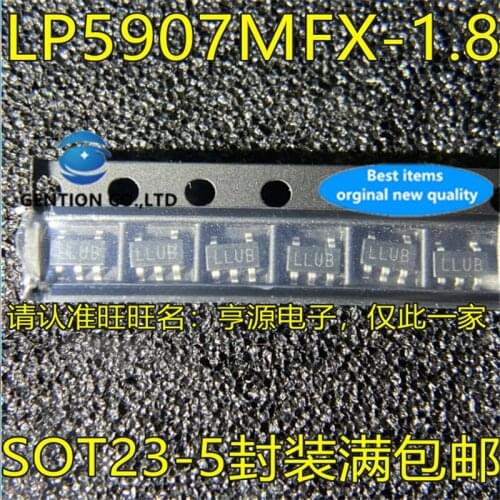 20Pcs LP5907MFX-1.8 LP5907MF-1.8 SOT23-5 LLUB in stock 100% new and original