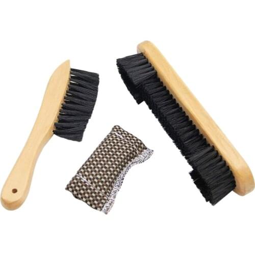 3 Pcs in 1 Set Billiard Table and Rail Brush Wooden Handle Pool Table Cleanning Tool Wipe Cloth Sheet Billiard Snooker and Pool