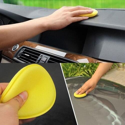 5pcs Car Vehicle Wax Polish Foam Sponge Hand Soft Wax Yellow Sponge Pad/Buffer for Car Detailing Care Wash Clean