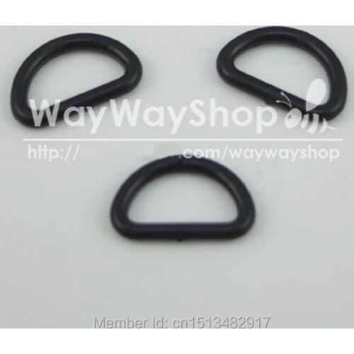 500 pcs 1'' 25mm D Dee Ring for ribbon Buckle Belt Bag Paracord Plastic Black