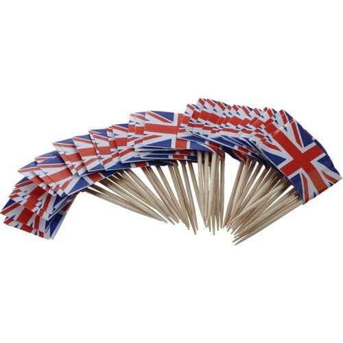 Promotion! Union Jack Flag Cocktail Sticks - 50 Pack - Ideal For Parties BBqs Queens Jubilee
