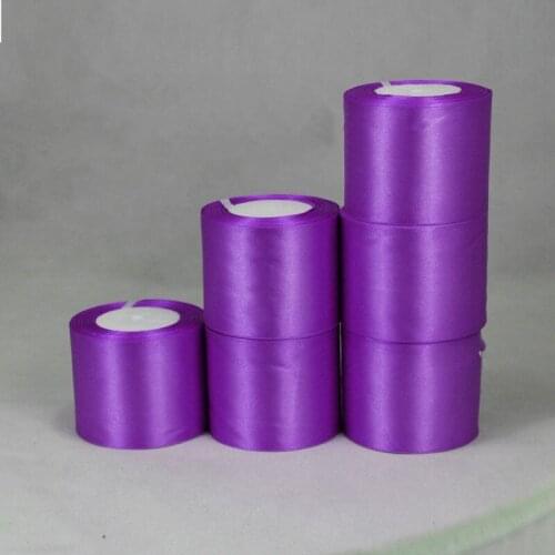 80mm Purple Single Face Polyester Satin Ribbon Rope Wedding Party Decaration Gift Packing Ribbon Cord Accessories 25 yards