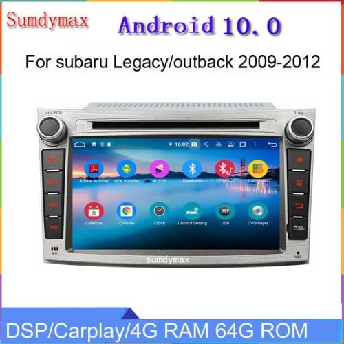 DSP 7inch android 10 car radio multimedia player for subaru Legacy outback 2009-2012 car audio stereo gps navigation Carplay