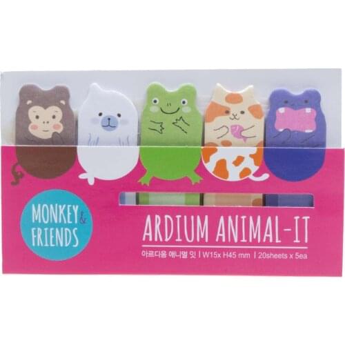 1PC Cute Animal and Friends Memo Pad Sticky Note Page Marker Tab Flags Planner for Student School Stationery Supplies