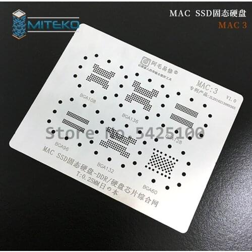 Chip IC Universal Reballing Stencil MAC1 MAC2 MAC3 MAC4 MAC5 for Apple MacBook A1534 SR23G SR2ZY A1706 A1707 SSD DDR Main Contro