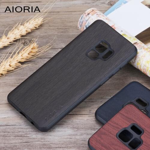Wooden design case for Samsung Galaxy S9 soft TPU silicone material&wood PU leather skin covers coque fundas for Samsung S9 Plus
