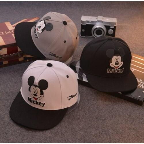 Disney Mickey Mouse Childrens Flat-brimmed Hat Mickey Cartoon Anime Parent-child Hip Hop Baseball Cap Children Birthday Gift