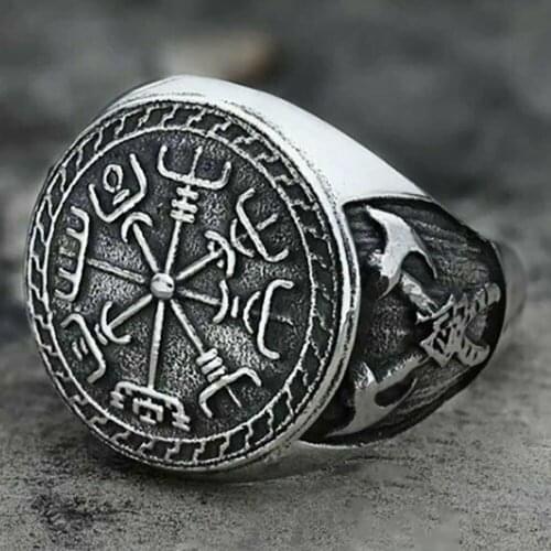 For Man Domineering Tomahawk Pattern Ring Male Female Wide Face Punk Hip Hop Biker Rock Ring Jewelry Party Club