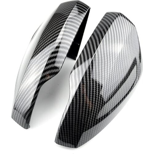 For Volkswagen Polo Mk6 2018 2019 2020 Carbon fiber pattern Exterior Car Accessories Rearview Mirror Cover 2pcs