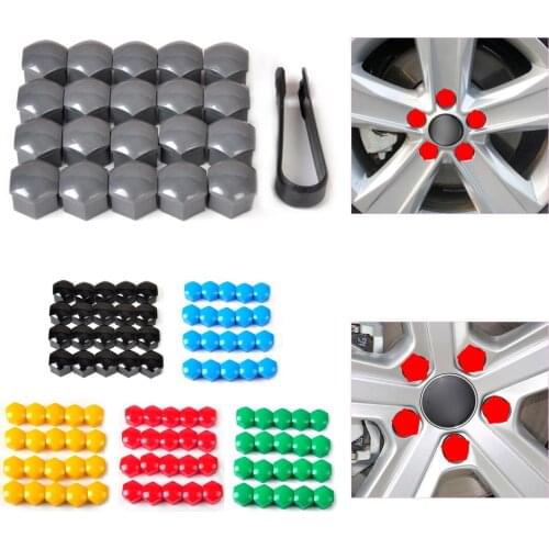 DWCX 20pcs Wheel Lug Nut Center Cover Caps + Removal Tool 321601173A 8D0012244A For VW Golf Passat Jetta Audi A1 A4 A3 Q5 Q7 TT