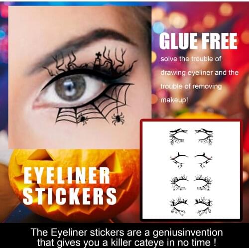 Halloween Eyeliner Sticker Eye Makeup Halloween Makeup Tool Bat Spider Horror Fashion Party Decoration Eye