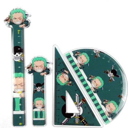 Stationery Store Hot Cartoon Onepiece Monkey D. Luffy Zoro Nami Sanji Chopper Props Ruler School Stationery Learning Tools Gift