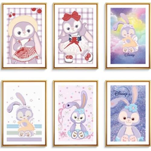 Disney Cartoon Cute Bunny Canvas Painting Star Delu Prints and Posters Wall Art Pictures for Kids Room Home Decoration Cuadros