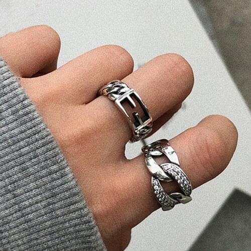 Vintage Jewelry for Women Accessories Chain Ring on Phalanx New Fashion Gothic Hollow Adjustable Party Gift Wholesale 2021 Trend