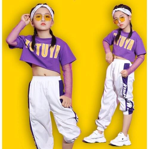 Jazz Dance Costumes Girls Hip Hop Clothing Child Street Dancing Stage Cheerleading Performance Wear Rave Outfit Kids DNV12114