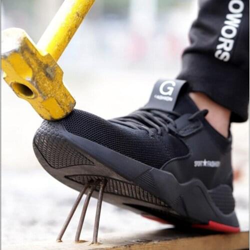 Outdoor Sneaker Mens Steel Toe Work Safety Shoes Breathable Puncture Proof Boots Man Comfortable Industrial Casual Shoe for Men