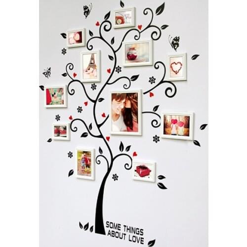 Hot 100*120Cm/40*48in 3D DIY Removable Photo Tree Pvc Wall Decals/Adhesive Wall Stickers Mural Art Home Decor