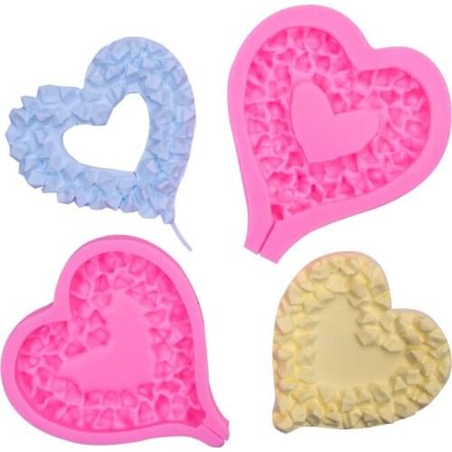 Love Lollipop wreath Chocolate fondant silicone mold Epoxy border decoration handmade Birthday cake baking mold