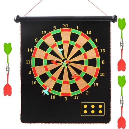 15/17 Inches Magnetic Dart Board Darts Suit Double Sided Flocking Dartboards Darts Plate of Safety Dart Safety Game Board Toy