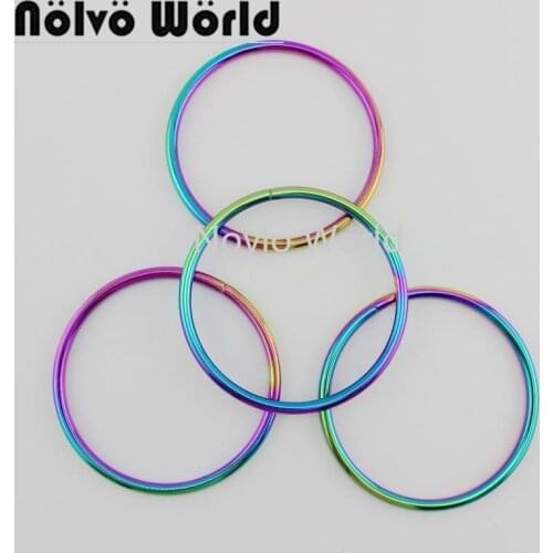 Nolvo World 4-10 pieces 9cm rainbow big O ring bag metal handle circle women handbag round handle frames