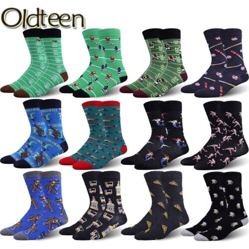 Cartoon Anime Combed Cotton Dress Mens Socks Fashion Hip Hop Trend Harajuku Creativity Painting Animal Happy Socks Christmas