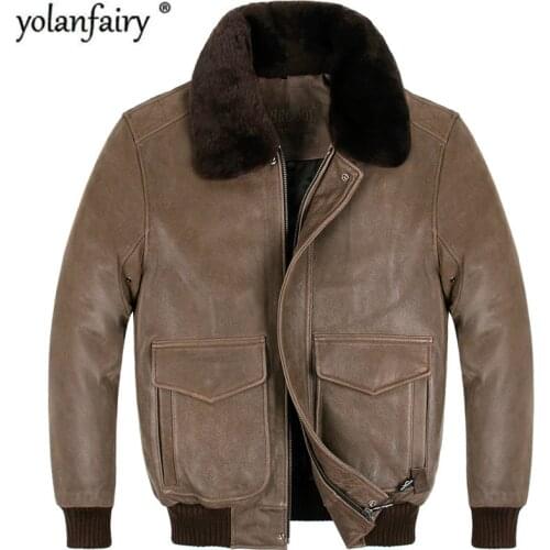 Genuine Leather Jacket Men 2020 Real Cow Leather Mens Jackets Vintage Motorcycle Jacket for Mens Clothing Casacos A112 YY765