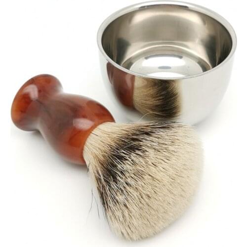 TEYO Super Silvertip Badger Hair Shaving Brush and Shaving Bowl Set Pefect for Man wet Shave Soap Razor