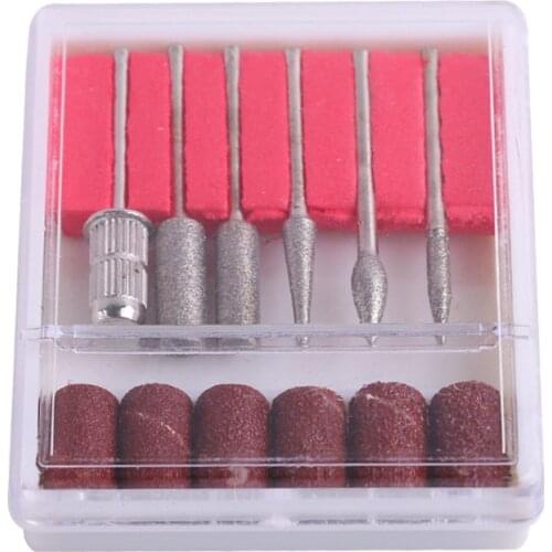 6pcs/lot Nail Electric Drill Bits Grinding Head Kit Sanding Bands File Set for Filing Machine Pedicure Manicure Tools