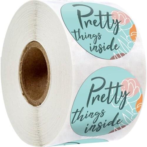 Pretty Thing Inside Sticker With Rose 500pcs Thank You Seal Labels For Handmade Gift , Food, Business Envelope Card Stationery