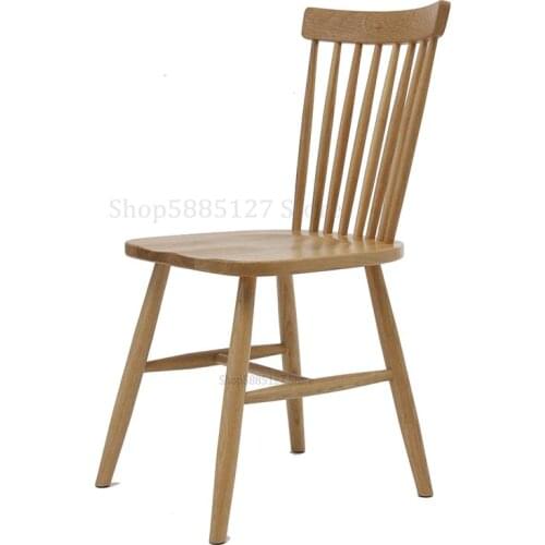 Nordic Solid Wood Dining Chair Modern Minimalist Home Dining Room Wood Windsor Chair Study Chair Back Chair European-style Seat