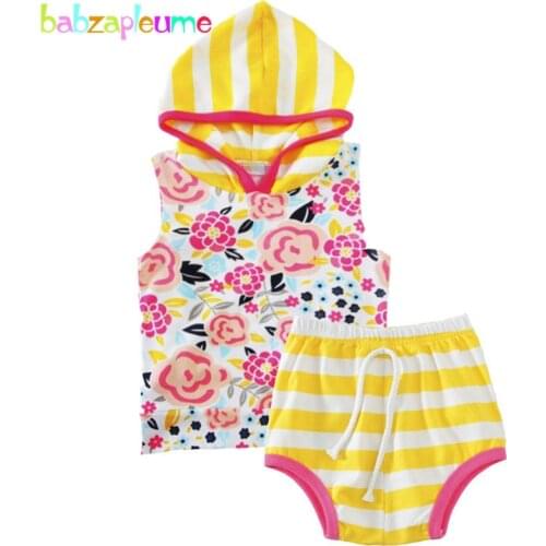 Newborn Baby Girls Clothing Infant Outfit Hoodie Sweatshirt Striped Short Pant 0-24M Baby set Brand Fashion Child Tracksuit A196