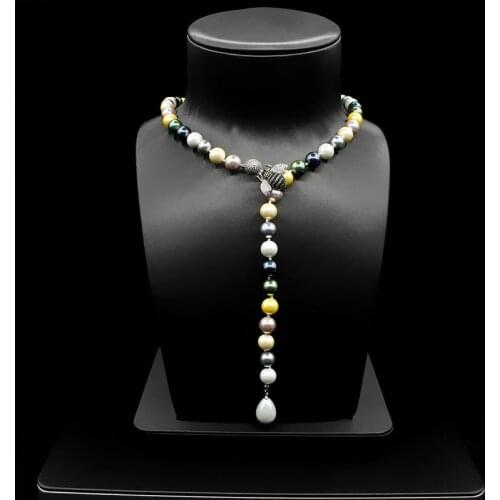 HUAMI Shell Pearl Chain Necklace for Women Fashion Long Big Sweater Charm Vintage Necklaces Jewelry Gift Collares Para Mujer