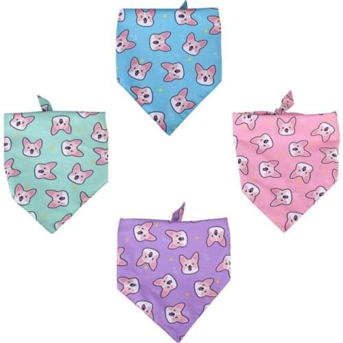 Pet Neckerchief Cat dog accessories scarf Waterproof printing bandana Bibs Scarf Collar cotton Pet saliva towel