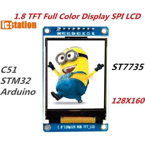 1.8" 1.8 inch 128x160 SPI Full Color TFT LCD Display 128*160 Module ST7735 3.3V Replace OLED Power Supply for Arduino DIY KIT