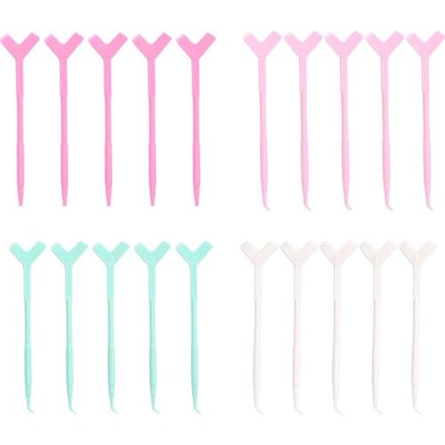 5 Pieces Reuseable Plastic Eyelash Brush Clean Y Shape Grafted Eyelashes Brushes women Makeup Mascara Tools