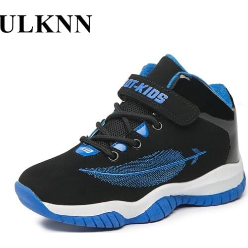 ULKNN Middle Childrens Sports Shoes 2020 New 8 Primary School Kids 9 Big Boys Casual Tide 10 High To Help Basketball Shoes 11