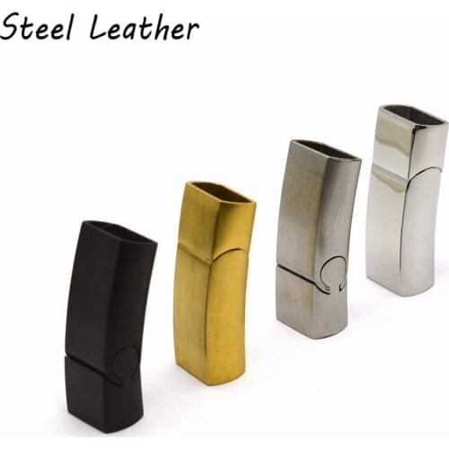 Engrave Logo 10pcs/lot Hole: 11.7*6.2mm 316l Stainless Steel Oblate Buckle Magnet Hook Jewelry Findings Leather Bracelet Magnet