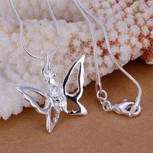 XLP115 Wholesale Shinning Pendants For Women Charm Silver Color Fashion 925 Jewelry Jewelry Butterfly /auvajmca